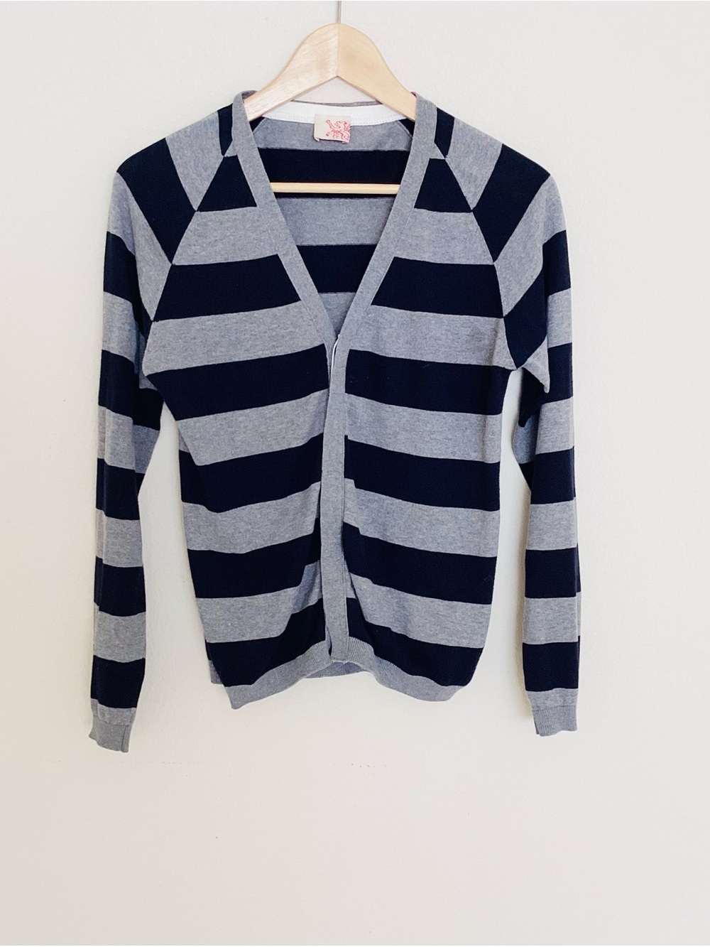 Mauro Grifoni Navy and Gray Striped V-Neck Cardigan SZ 12 (boy)